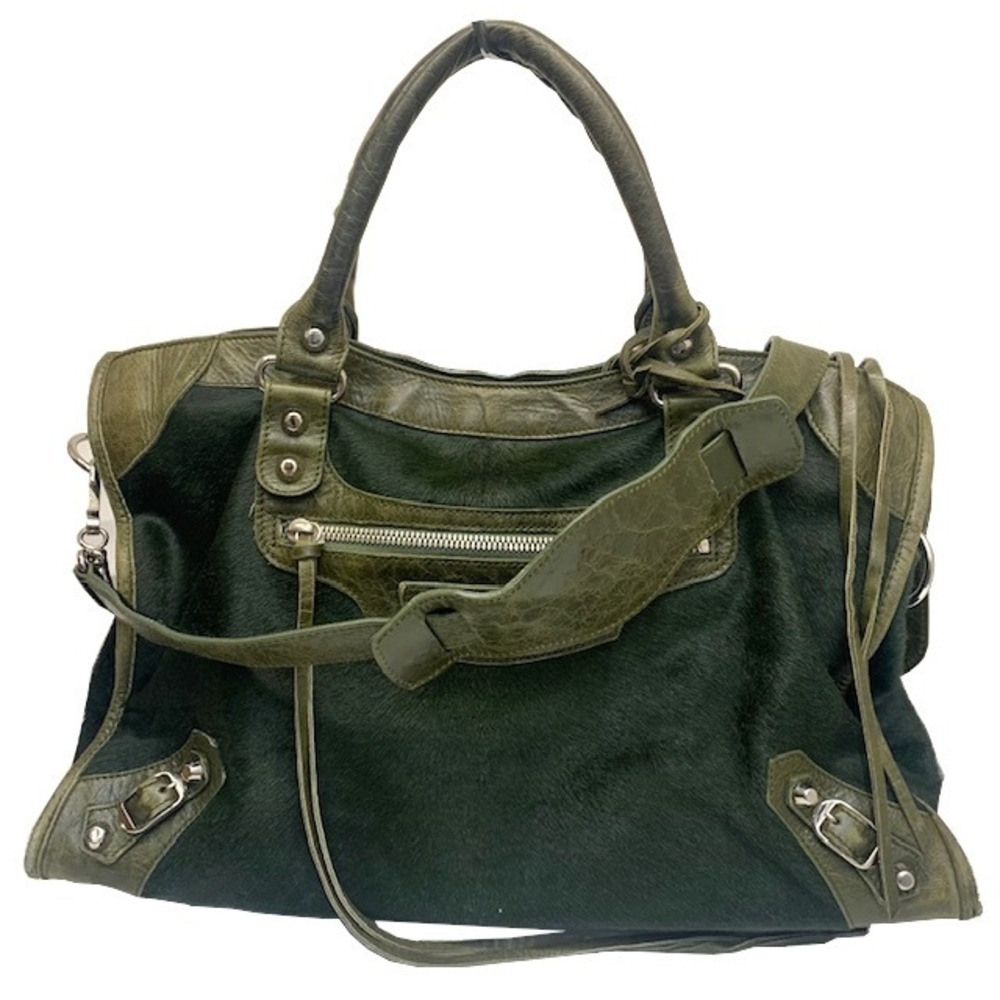 BALENCIAGA The City Handbag Leather Dark Green